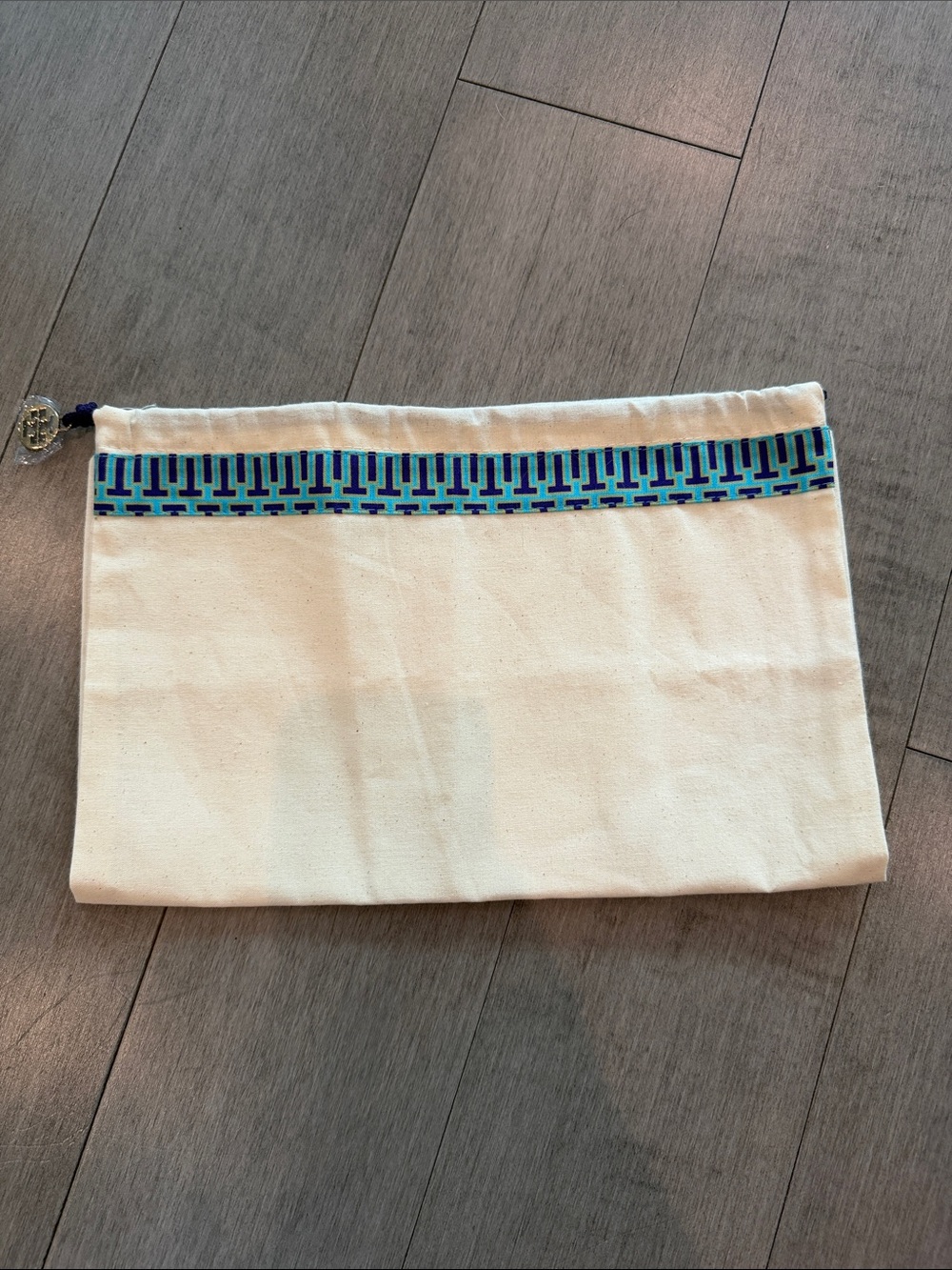 Tory Burch Canvas Drawstring Bag (NEVER USED)